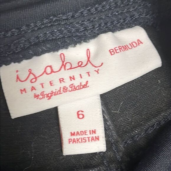 isabel Maternity Dark Wash Pull-On Bermuda Jean Shorts w/ Elastic Waist-Sz 6 - Picture 12 of 15